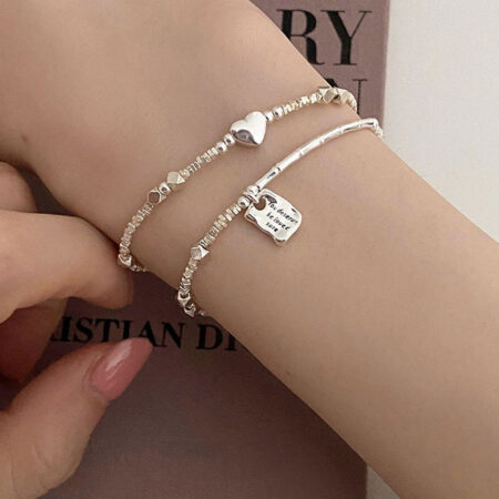 Fine Four Leaf Clover Jewellery 925 Sterling Silver Charm Bracelet Bangle Silver 925 Bracelets S925 Clover Jewelry Sets