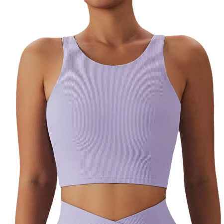 New threaded hollow back lulu yoga vest outdoor running lulu sports bra Quick drying breathable fitness lulu yoga top