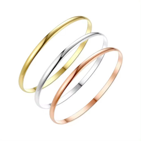 Latest Designs Real 14K 18K Gold White Gold Rose Gold Bangle Bracelet Women Men Jewelry