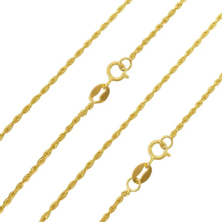 Jewelry Necklace Chain 18K Solid Gold Rope Chain 1.2mm Thickness Custom Design Chinese Gold Chain