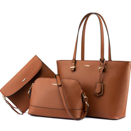 Leather Ladies Shoulder Hand bag 3 pcs Luxury Purse and Handbags Set Large Cute Women Tote Bags